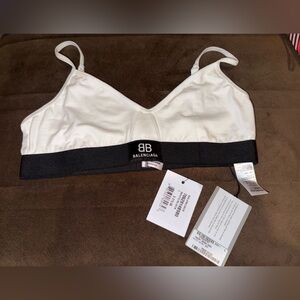 NWT Balenciaga Black/White Patch Sport Bra Size L